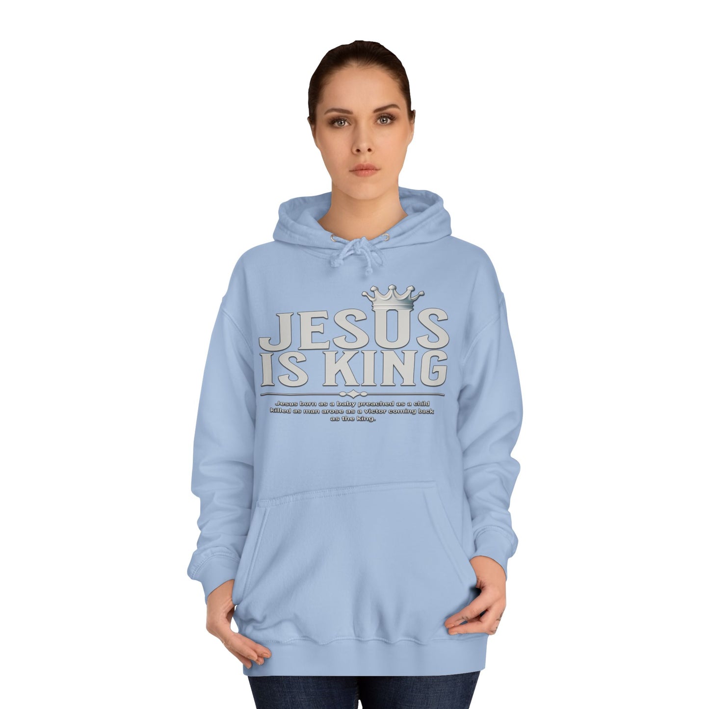 Unisex Hoodie - Jesus Is King Crown Design