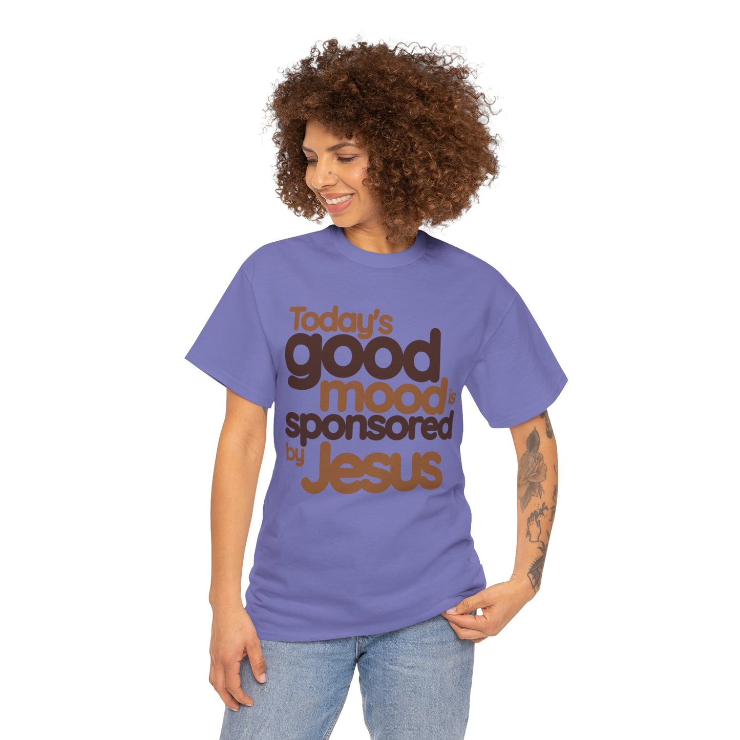 Christian Graphic Tee - Good Mood By Jesus