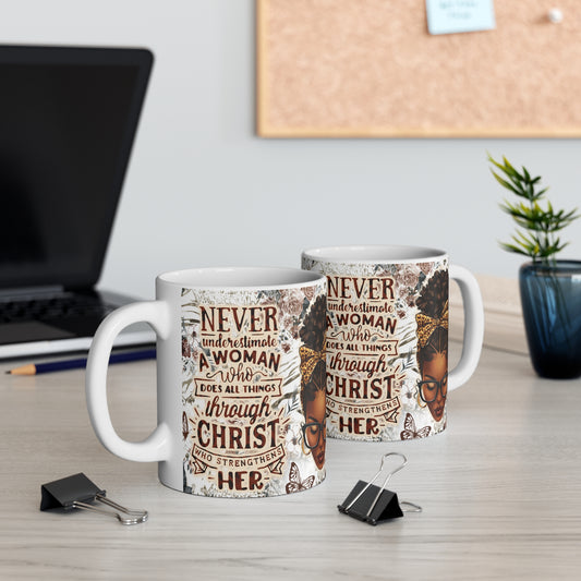 Through Christ Who Strengthens Her Mug