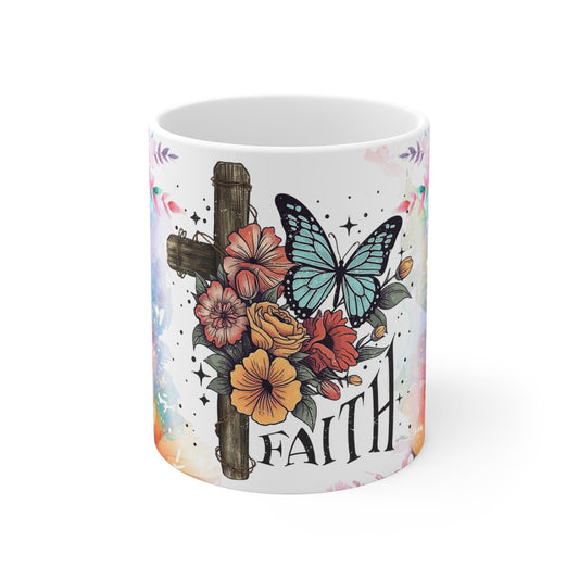 Beautiful Cross And Butterfly Mug