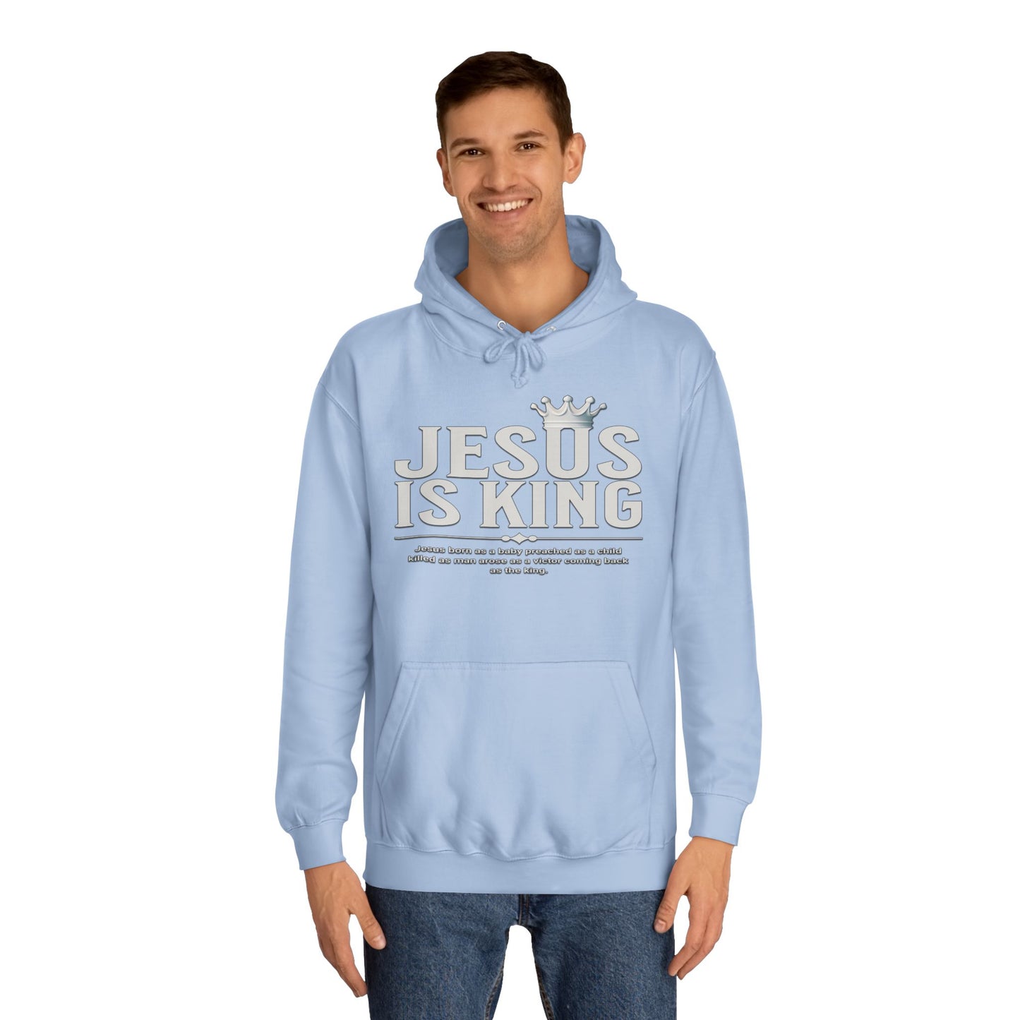 Unisex Hoodie - Jesus Is King Crown Design