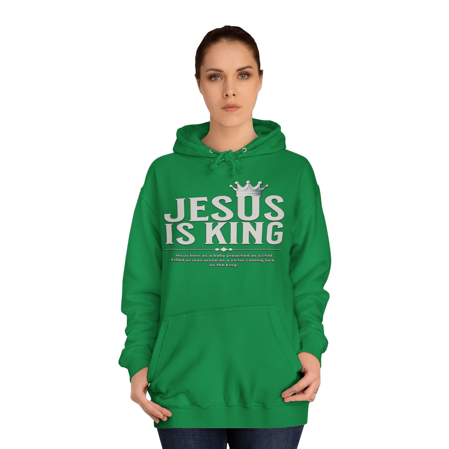 Unisex Hoodie - Jesus Is King Crown Design