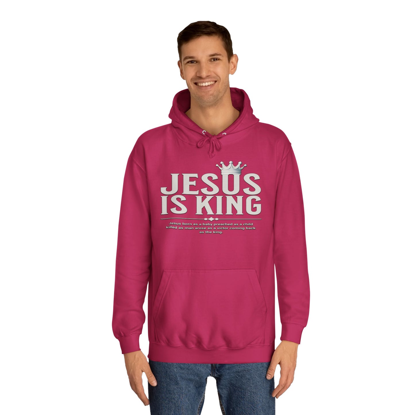 Unisex Hoodie - Jesus Is King Crown Design