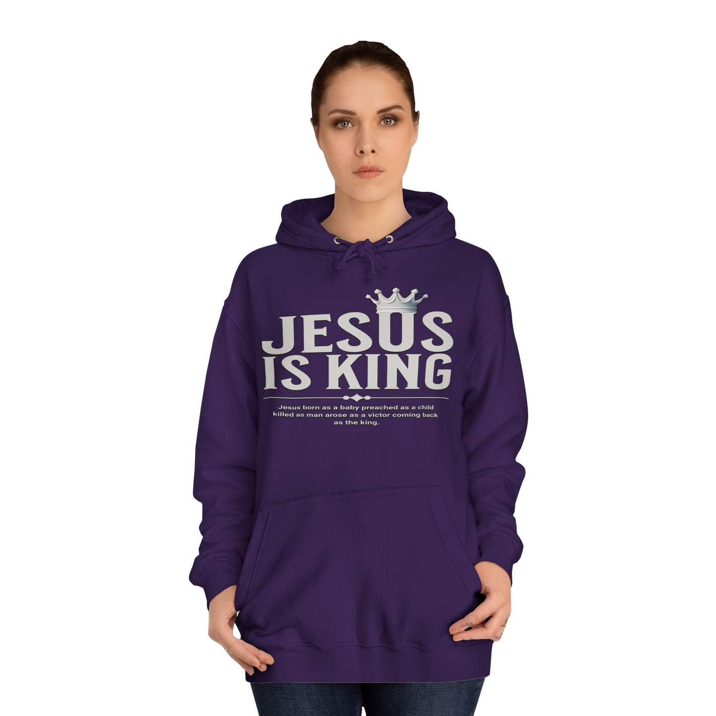 Unisex Hoodie - Jesus Is King Crown Design