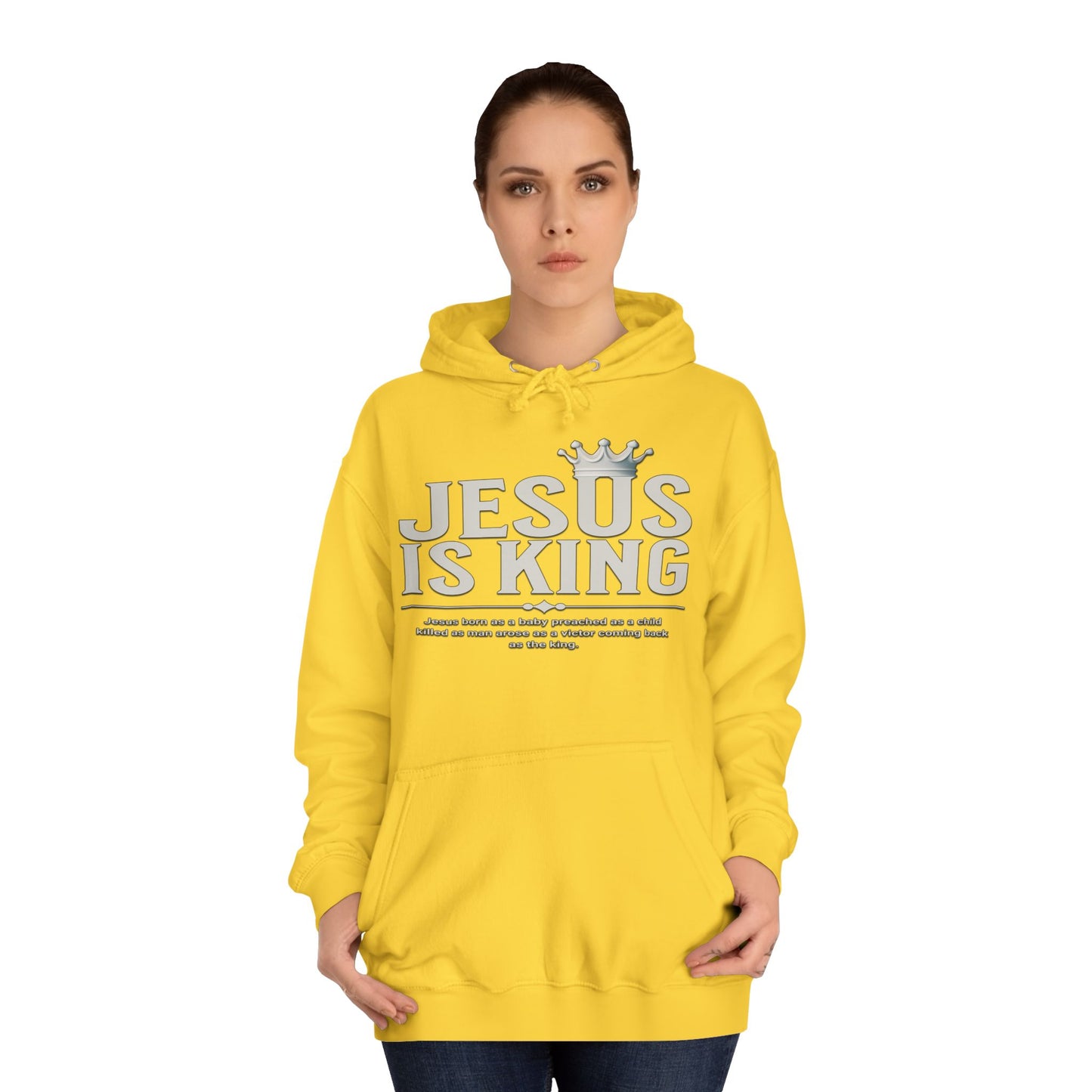 Unisex Hoodie - Jesus Is King Crown Design