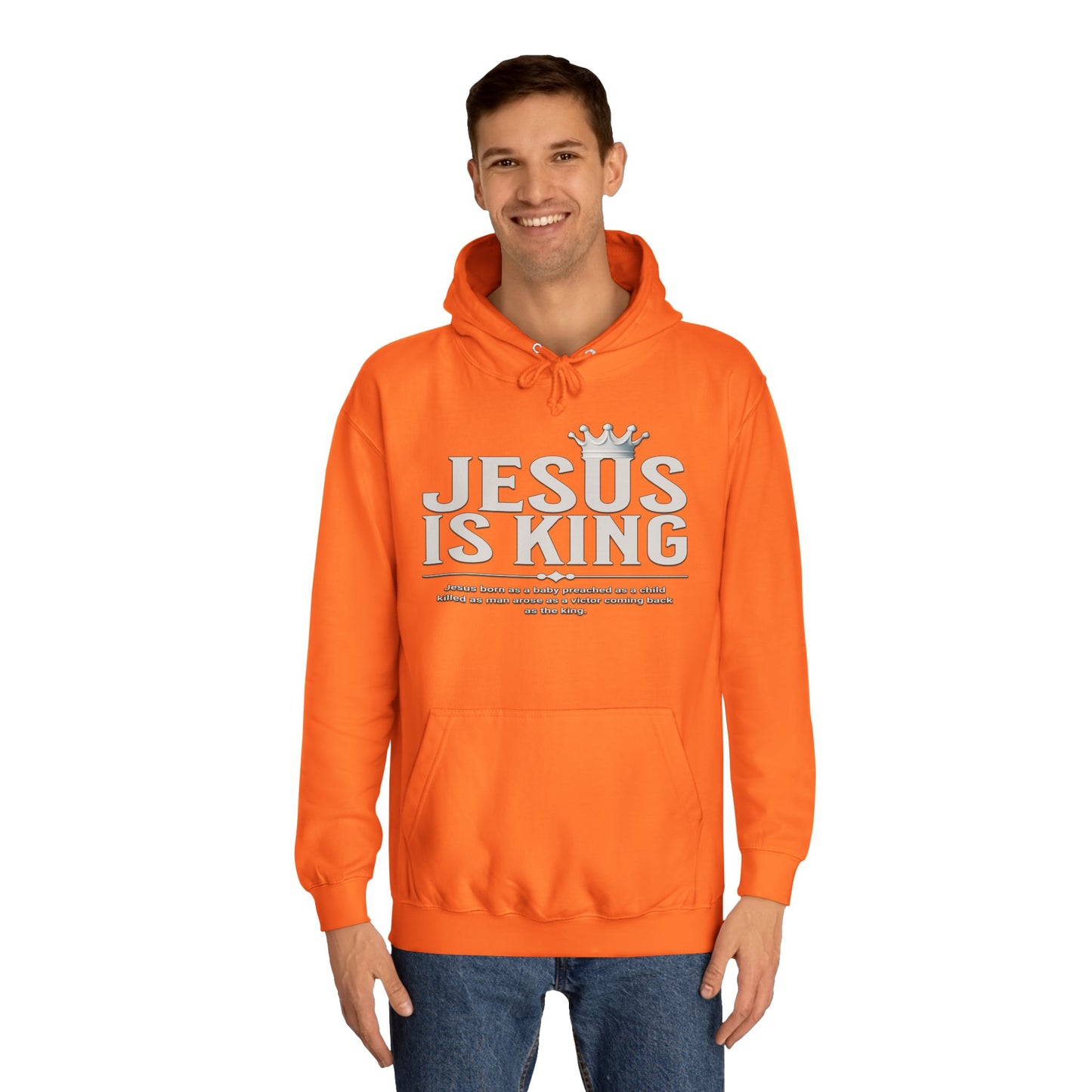 Unisex Hoodie - Jesus Is King Crown Design