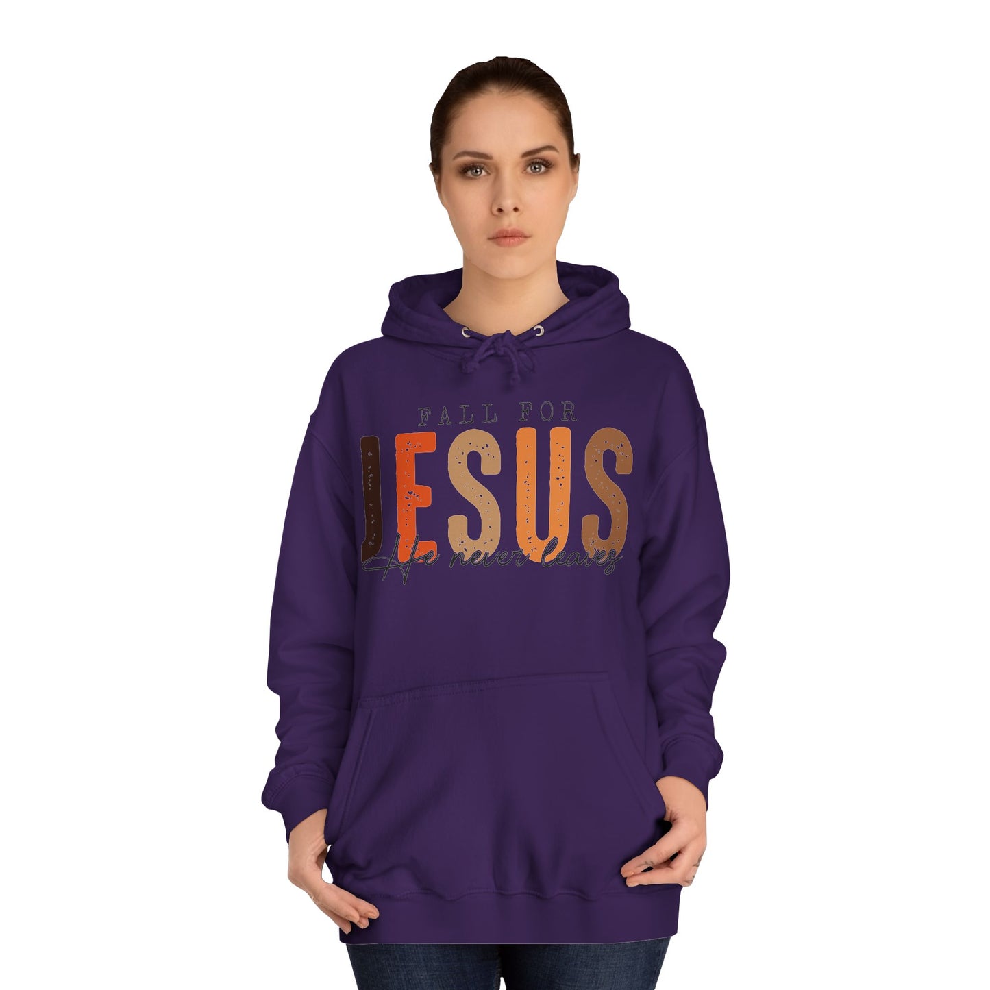 Christian Unisex Hoodie - Fall For Jesus He Never Leaves