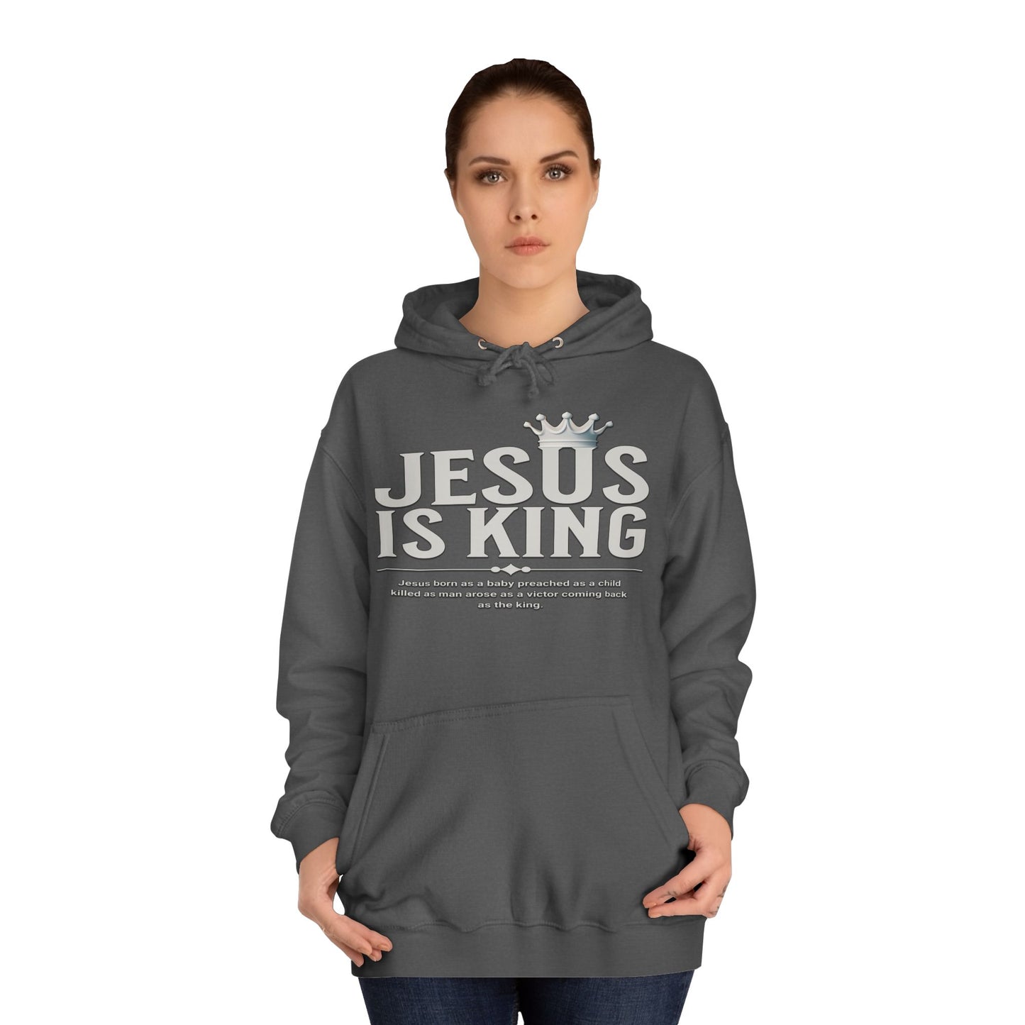 Unisex Hoodie - Jesus Is King Crown Design