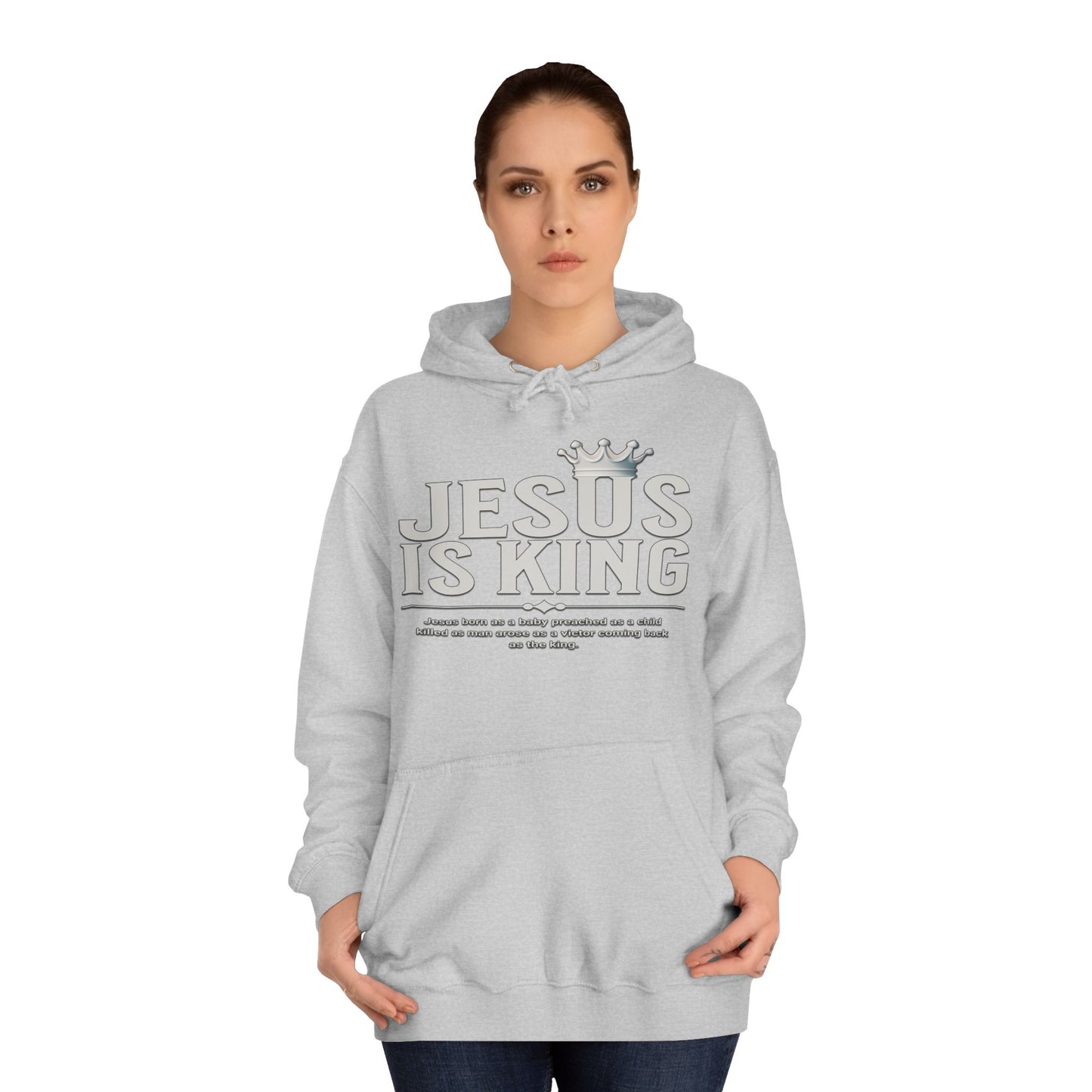 Unisex Hoodie - Jesus Is King Crown Design