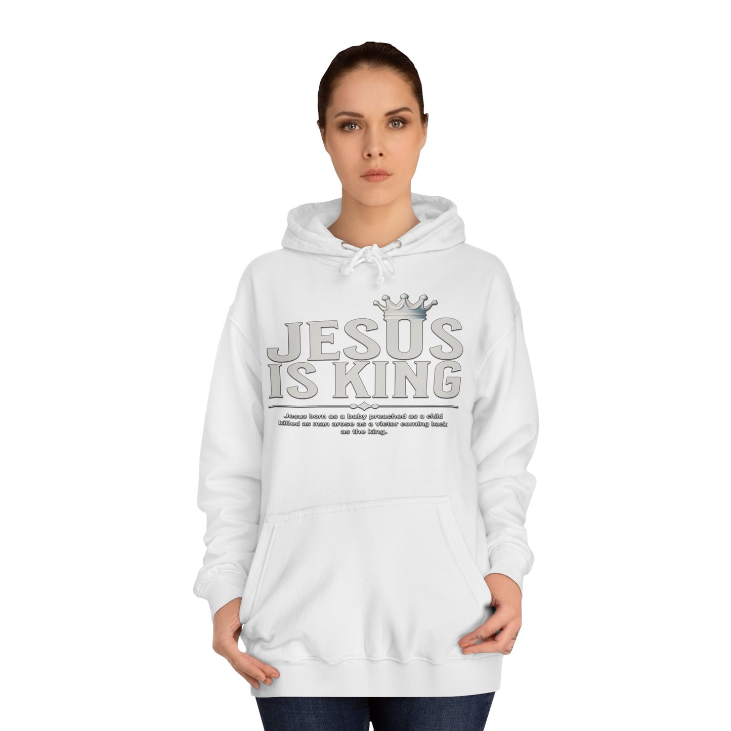 Unisex Hoodie - Jesus Is King Crown Design