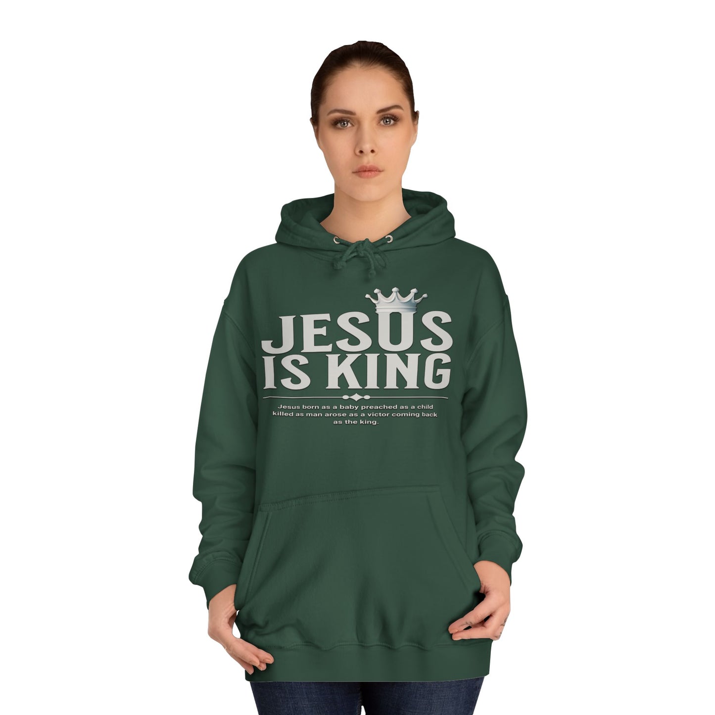 Unisex Hoodie - Jesus Is King Crown Design